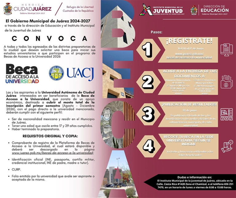 Invitan a jóvenes a solicitar beca de acceso a la Universidad