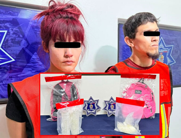 Policías Municipales aseguran más de 460 gramos de cristal con la detención de una pareja