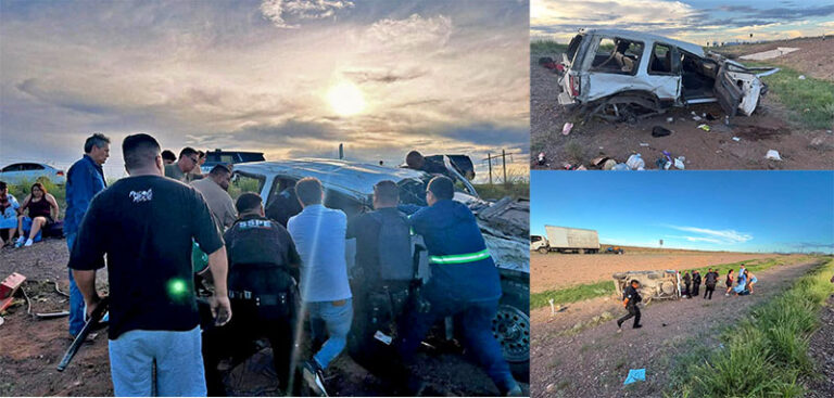 Volcadura en la carretera Chihuahua-Juárez, hay lesionados