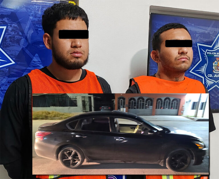Tras persecución detienen a dos sujetos por el delito de robo a negocio con violencia