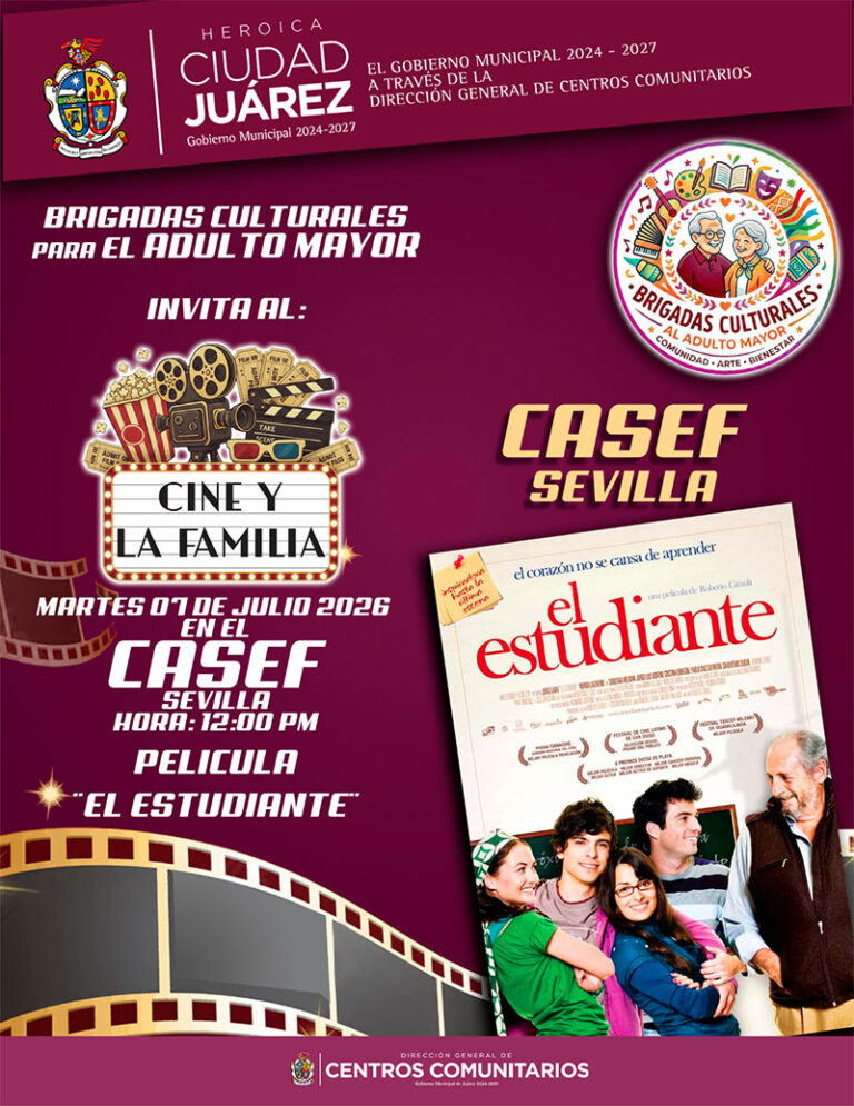 Invita Centros Comunitarios a función de cine familiar para personas mayores en CASEF Sevilla