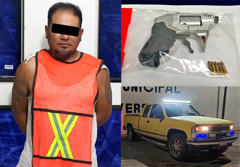 Detienen a sujeto por realizar amenazas con arma de fuego