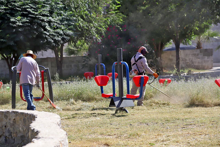 Realizan trabajos de mantenimiento en el parque Nuevo Arcadas