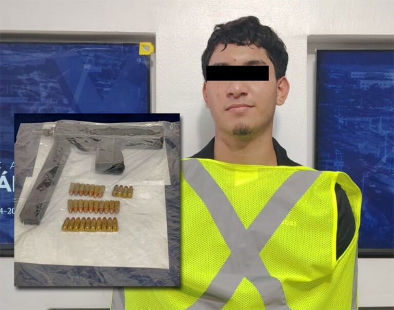 Tras denuncia ciudadana Policías Municipales detienen a dos sujetos en posesión de un subametralladora tipo uzi