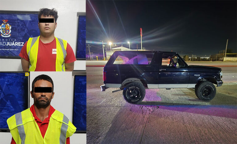 Dos sujetos son detenidos al ser sorprendidos conduciendo vehículos robados