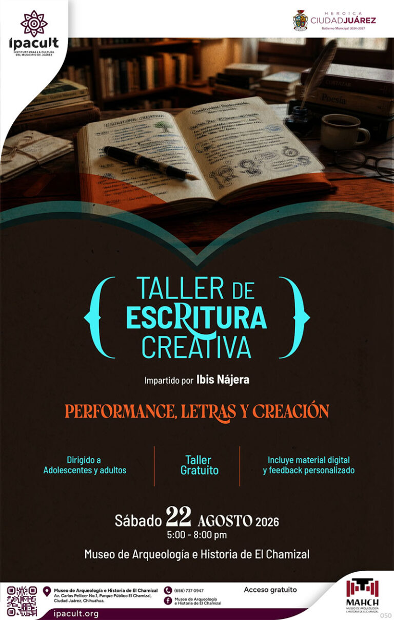 IPACULT invita a taller de escritura creativa en el Museo de Arqueología e Historia de El Chamizal