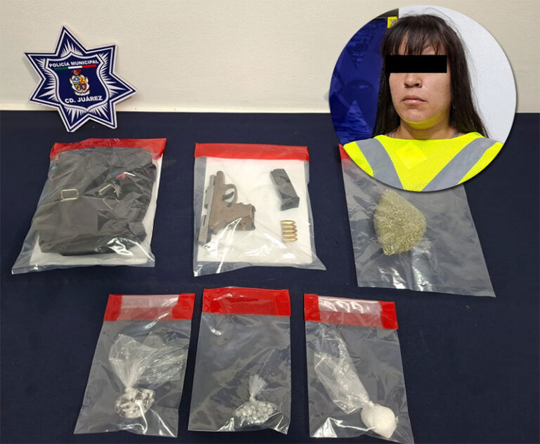 ¡Llevele, llévele!, detienen a mujer con distintas drogas en su poder y un arma de fuego