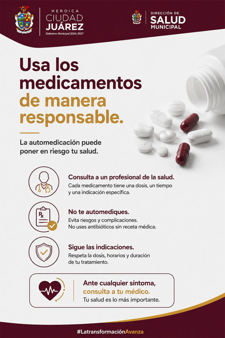 Exhorta la Dirección de Salud Municipal a hacer uso responsable de los medicamentos