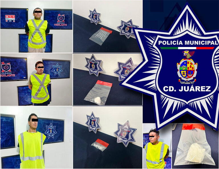 Asegura policía municipal a cuatro personas por delitos contra la salud