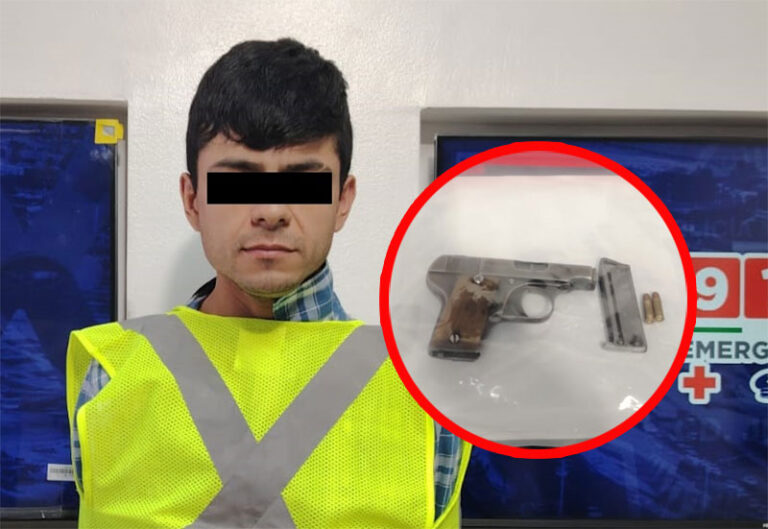 Detienen a sujeto por realizar amenazas con arma de fuego a conductor de plataforma