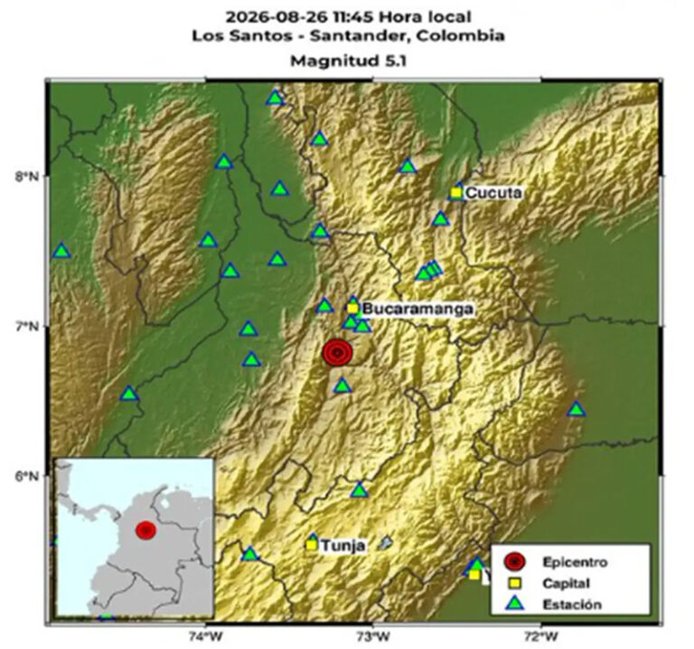 Otro sismo en Colombia, esta vez fue de 5.1