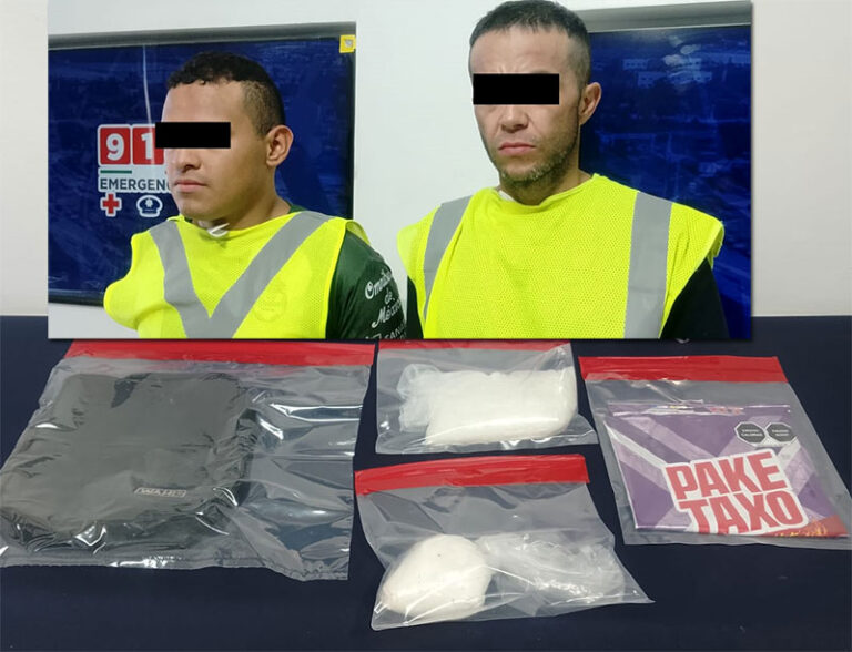 Asegura SSPM más de medio kilo de cristal y detiene a dos sujetos en Riveras del Bravo