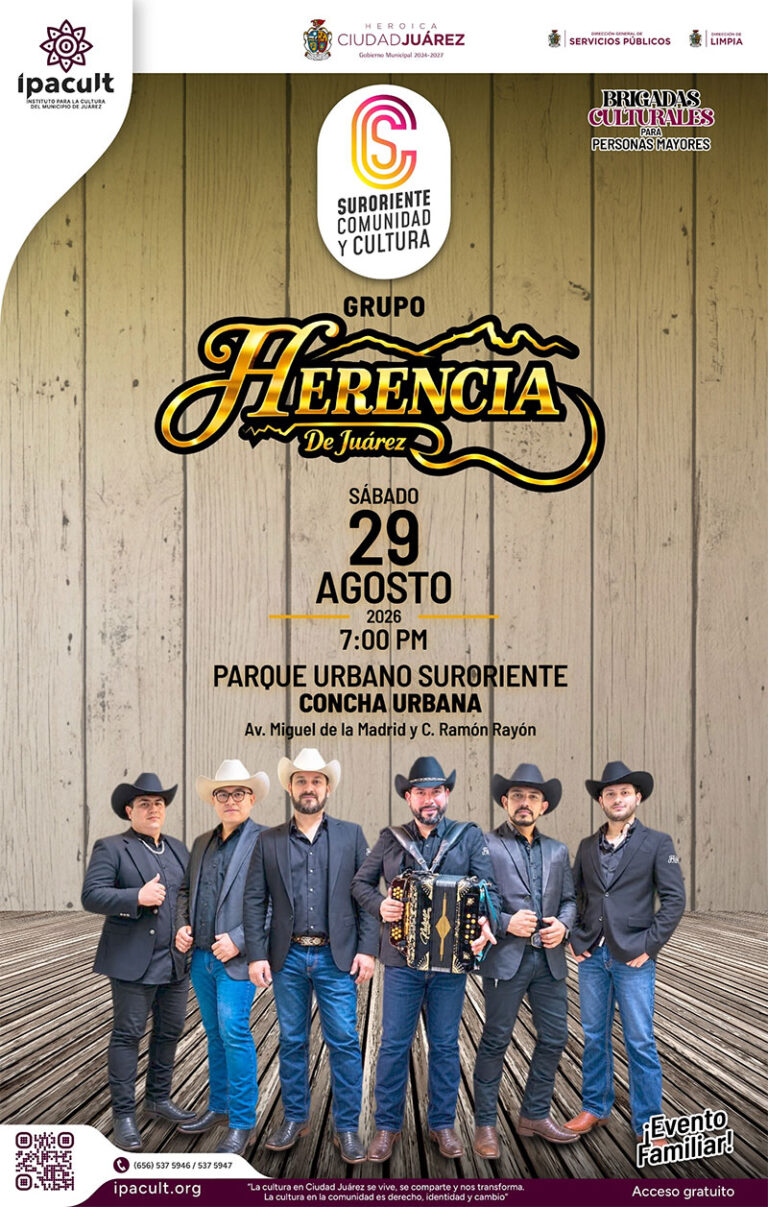 IPACULT invita a disfrutar la música de Herencia de Juárez en el Parque Urbano Suroriente