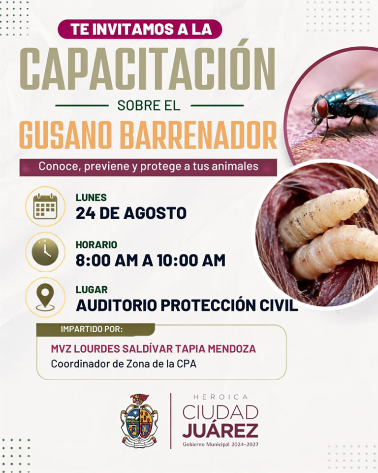 Capacitarán a empleados municipales, veterinarios y público en general sobre el gusano barrenador