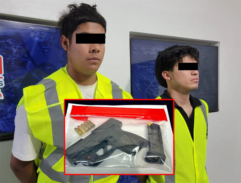 Tras persecución detienen a cinco sujetos en posesión de un arma de fuego