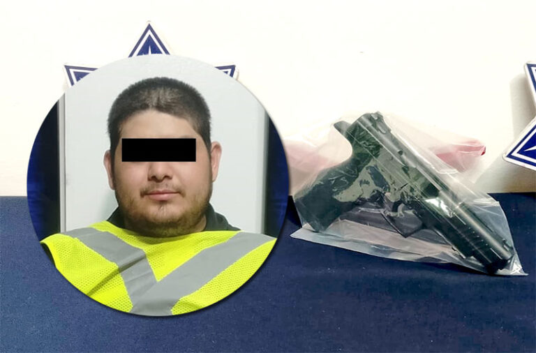Detienen a sujeto por realizar amenazas con replica de arma de fuego