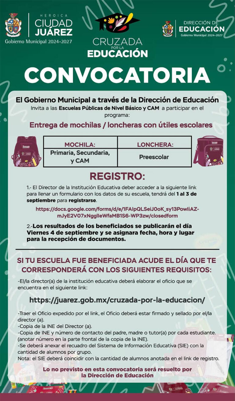 Beneficiará Cruzada por la Educación a 140 mil estudiantes con útiles escolares