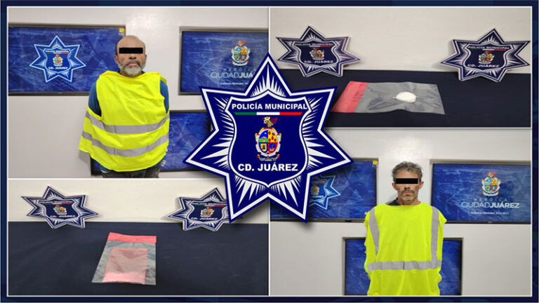 Mediante recorridos de prevención y vigilancia arrestan a dos presuntos narcomenudistas en posesión de cristal
