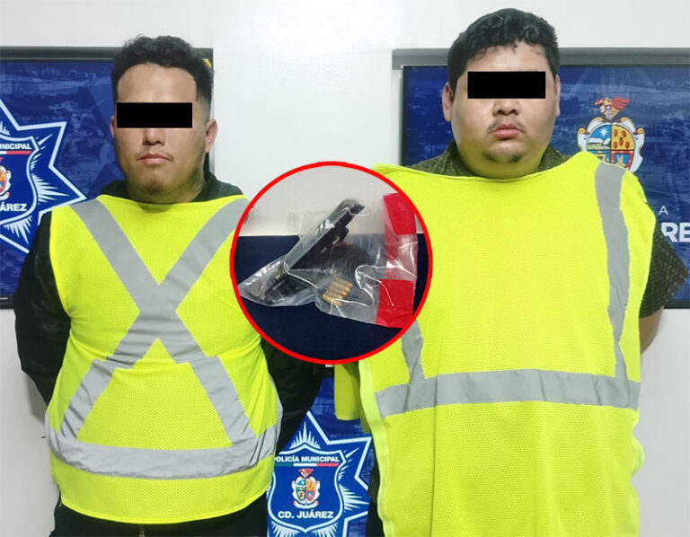 Policías Municipales recuperan camioneta robada y detienen a dos presuntos responsables; aseguran arma de fuego