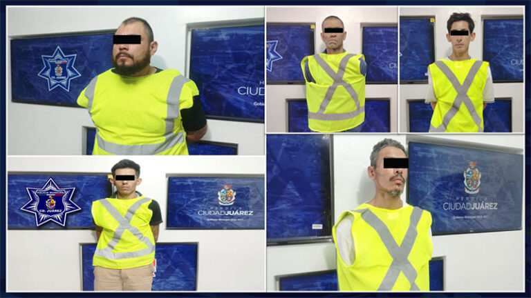 Tras cometer faltas administrativas cinco sujetos son detenidos; resultaron contar con orden de aprehensión