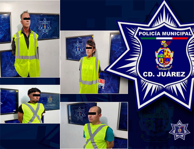 Tras cometer faltas administrativas cuatro personas son detenidas; resultaron contar con orden de aprehensión