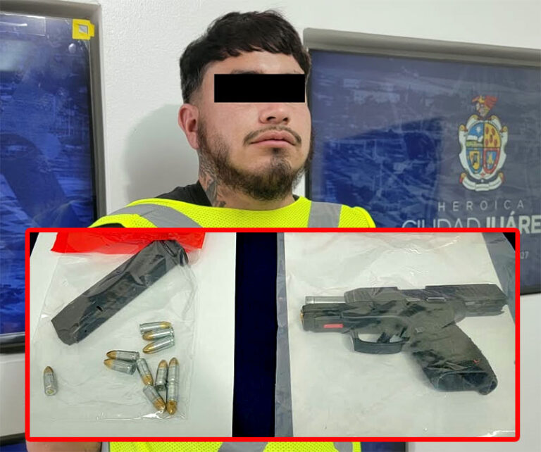 Aseguran un arma de fuego calibre 9 milímetros con la detención de un sujeto