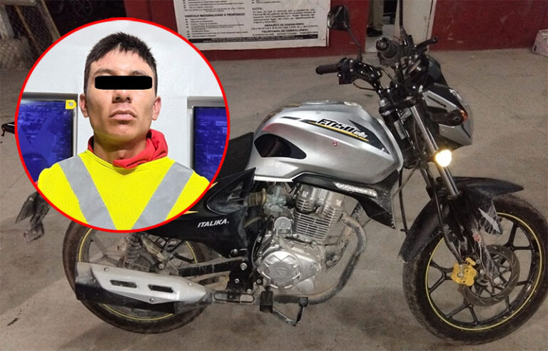 Policías Municipales aseguran motocicleta con reporte de robo y detienen a presunto responsable