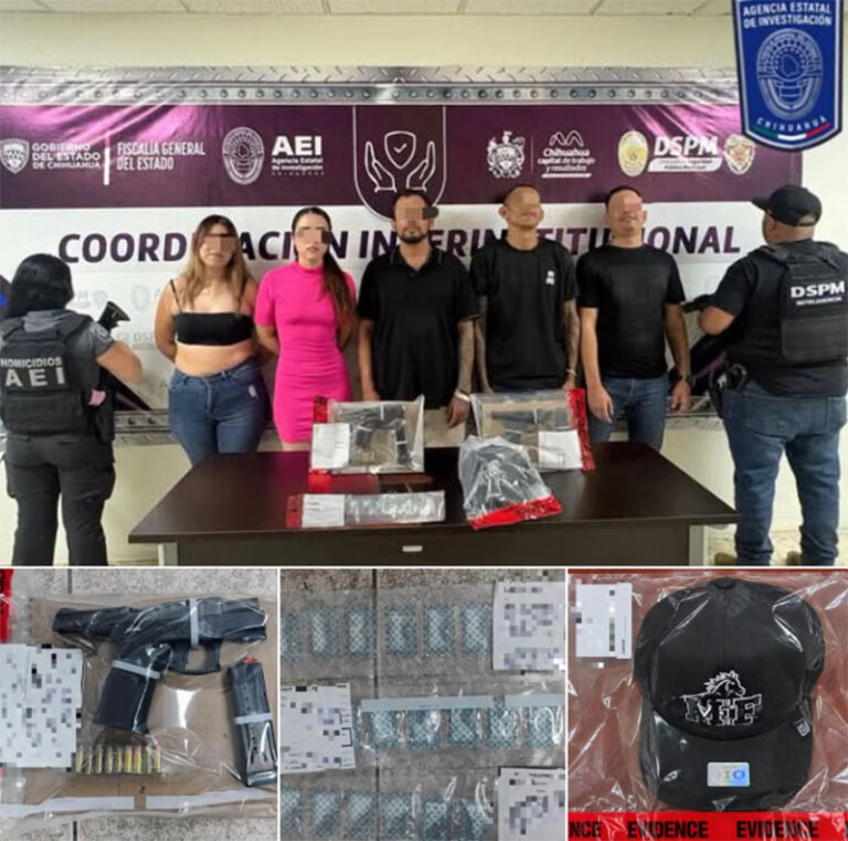 Detiene AEI a cinco personas con armas de fuego y droga en colonia Cerro Coronel