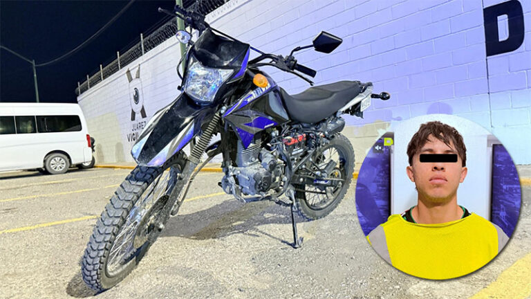 Arrestan policías municipales a sujeto tras recuperar motocicleta robada