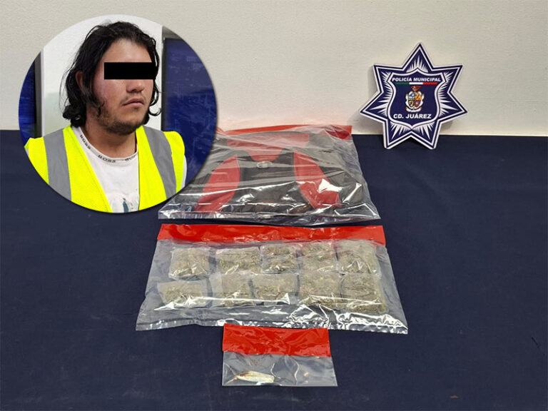 Policías Municipales detienen a sujeto en posesión de más de 100 gramos de marihuana